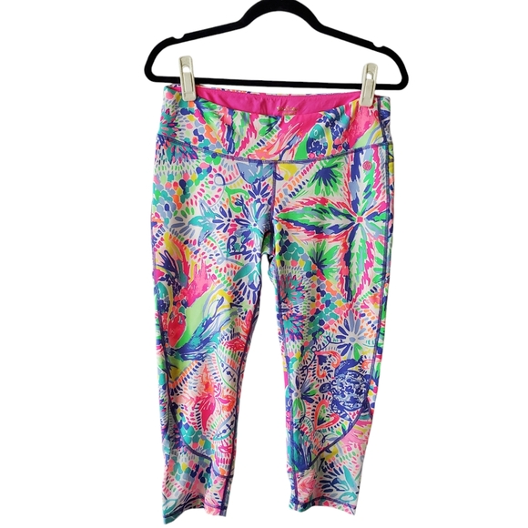 RARE Lilly Pulitzer Leggings Large Rochelle Weekender Capri Dancing on Deck‎ L - Picture 2 of 16